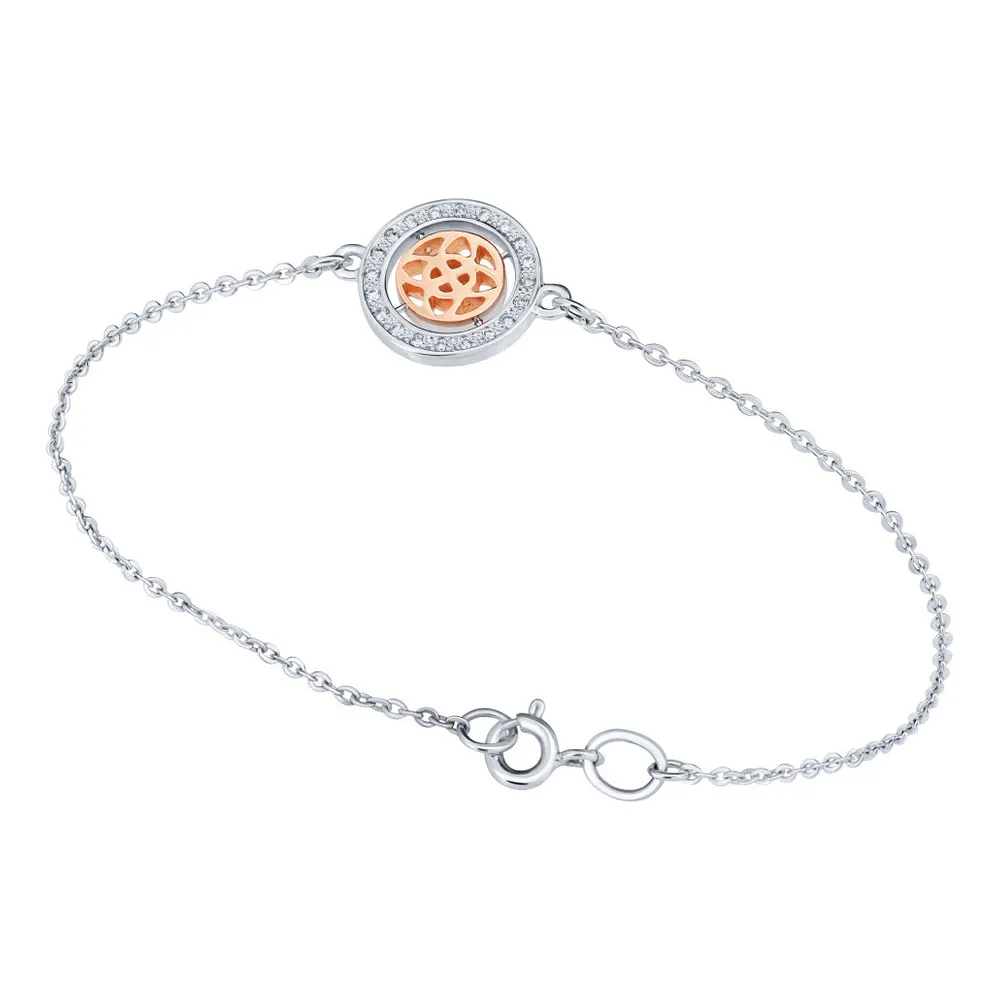 Brățară din aur alb și roșu cu Diamant, Safir