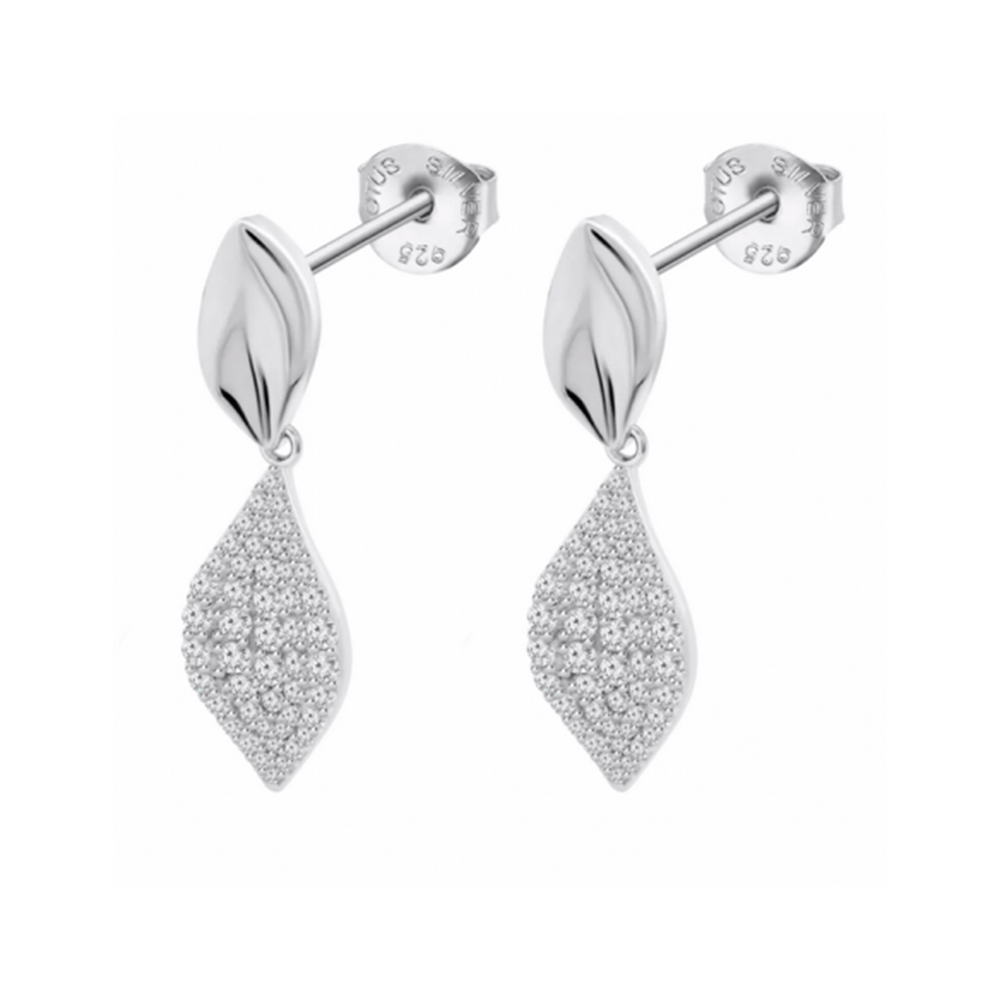 Cercei Pusete din argint  cu pietre Cubic Zirconia Incolor