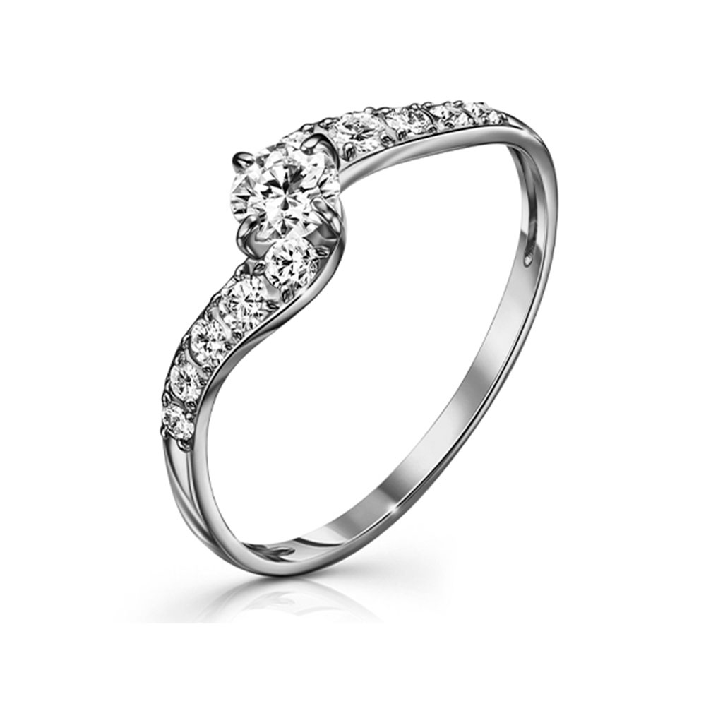 Inel din argint  cu pietre Cubic Zirconia Incolor
