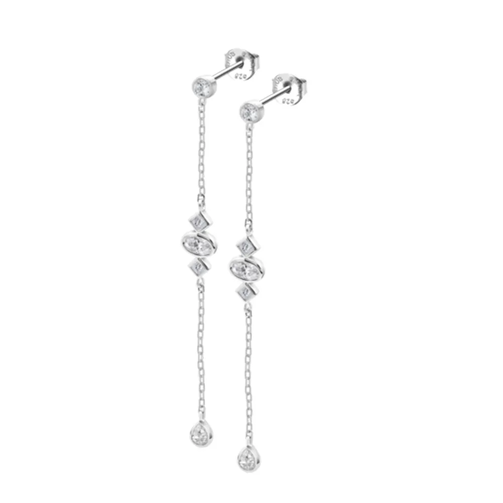 Cercei Pusete din argint cu Cubic Zirconia Incolor