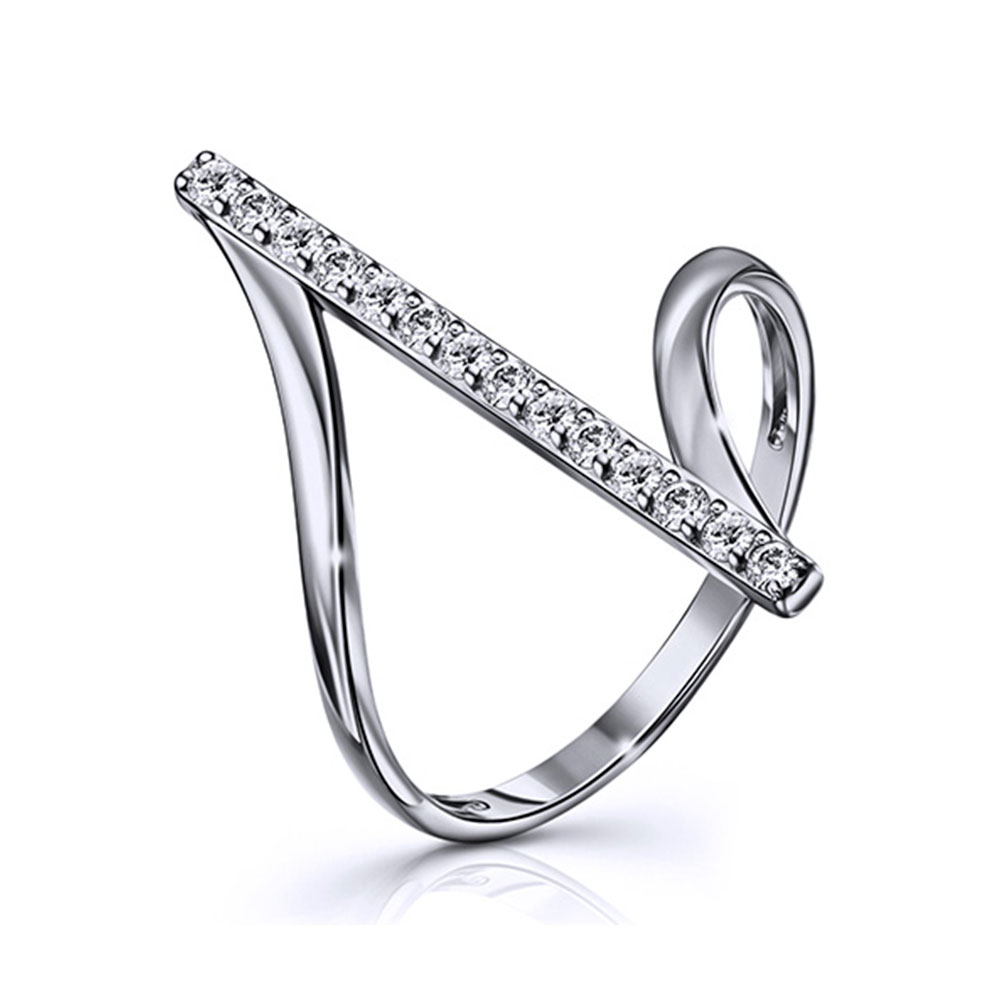 Inel din argint  cu pietre Cubic Zirconia Incolor