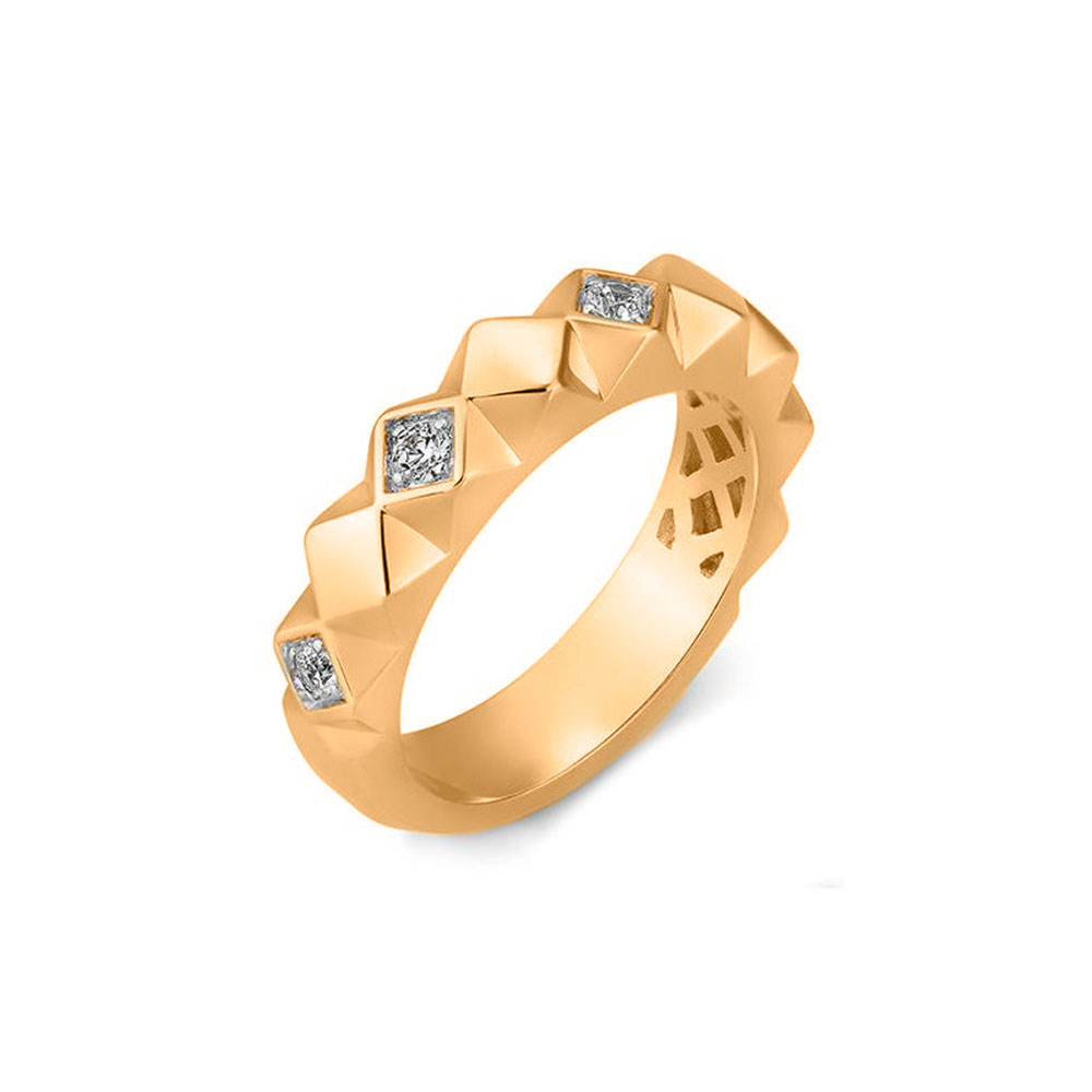 Inel din aur roșu cu pietre Diamant