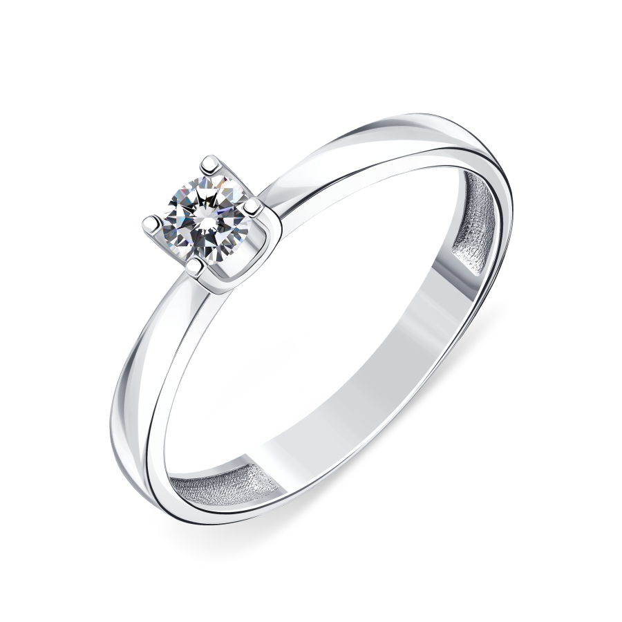 Кольцо из белого золота с камнями Бриллиант