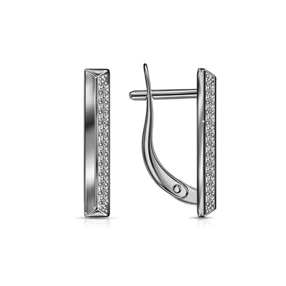 Cercei din argint  cu pietre Cubic Zirconia Incolor