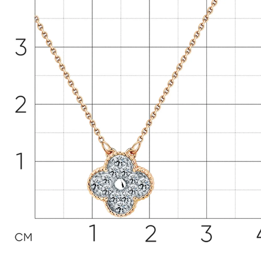 Colier din aur roșu cu Cubic Zirconia Incolor