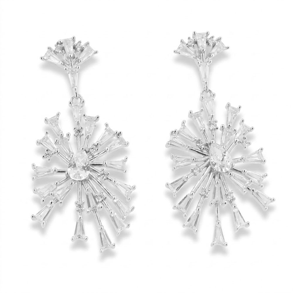 Cercei Pusete din argint cu Cubic Zirconia Incolor