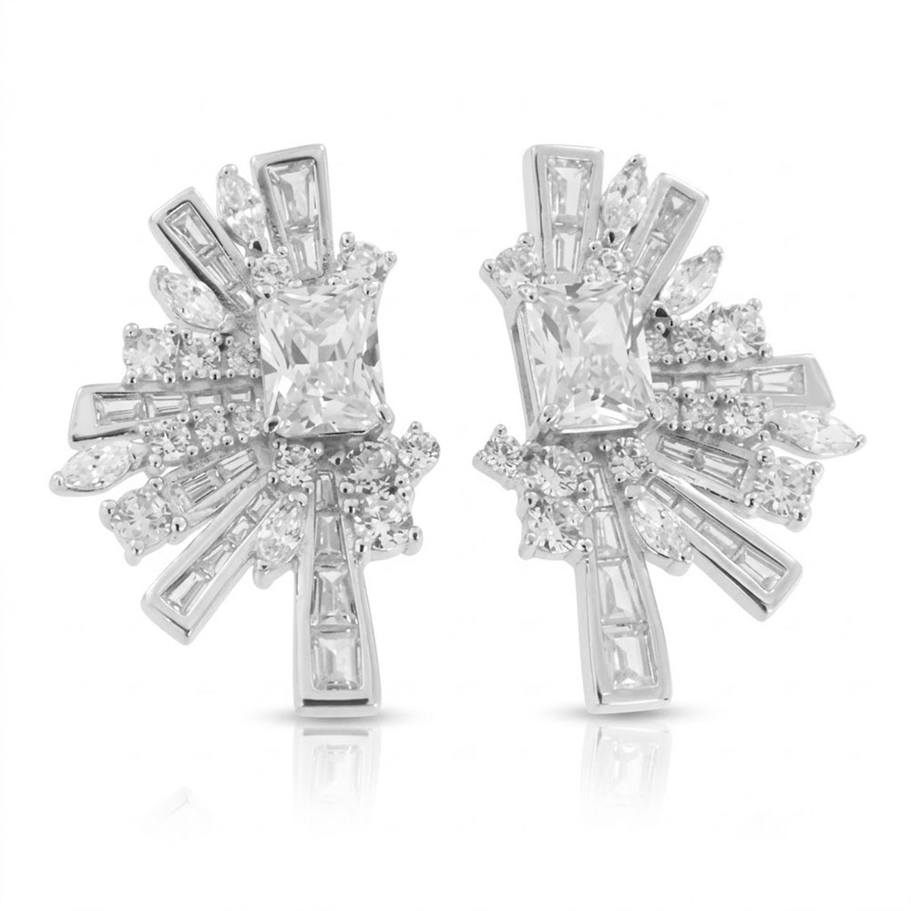 Cercei Pusete din argint cu Cubic Zirconia Incolor