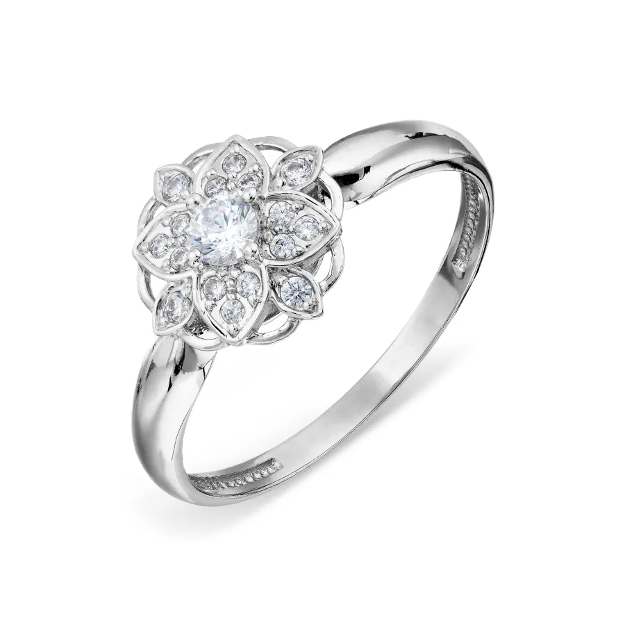 Inel din aur alb cu Cubic Zirconia Incolor