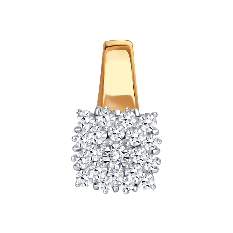 Подвеска из красного золота с камнями Бриллиант