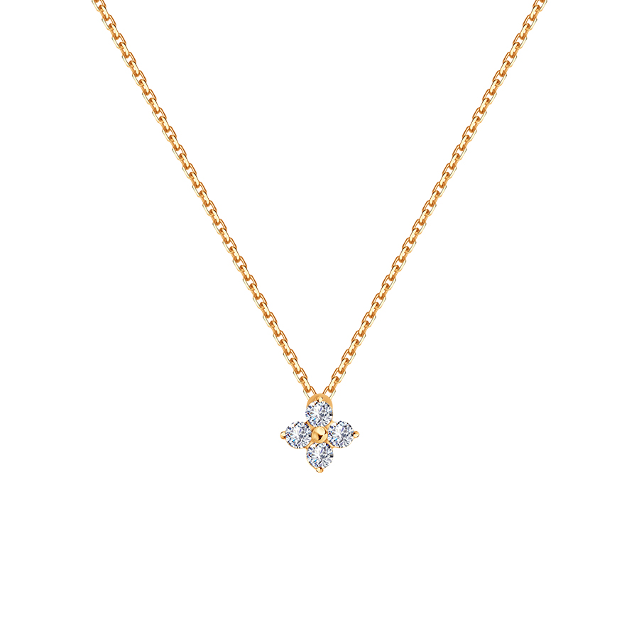 Колье из красного золота с камнями Фианит