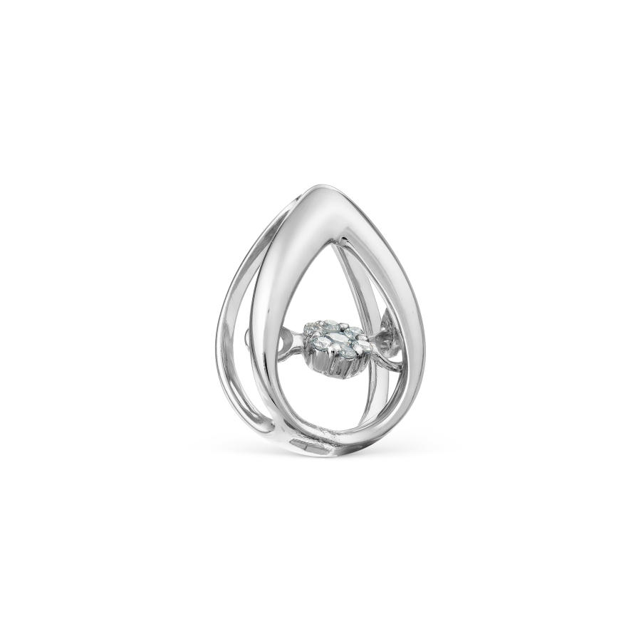 Pandantiv din aur alb cu pietre Diamant