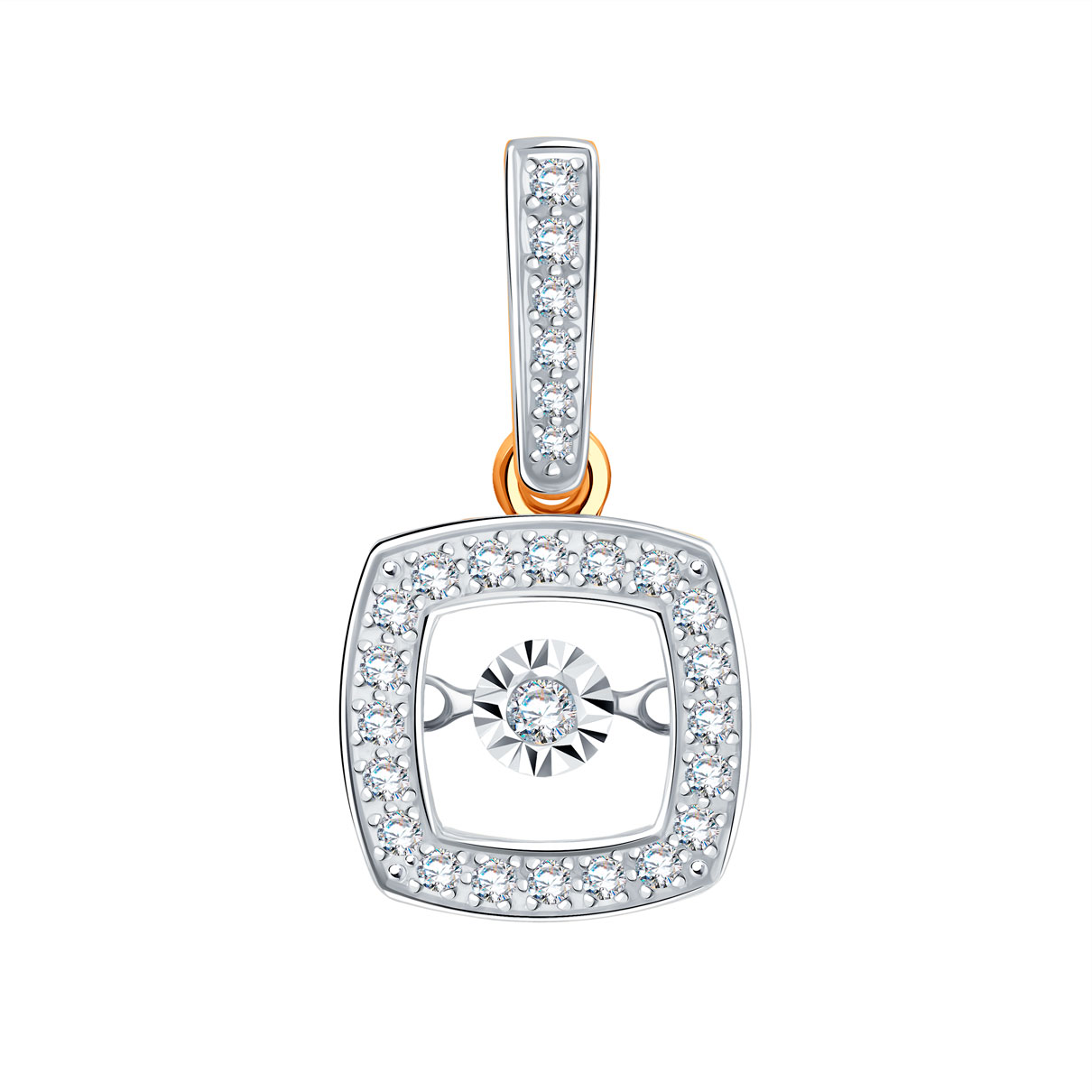 Подвеска из красного золота с камнями Бриллиант