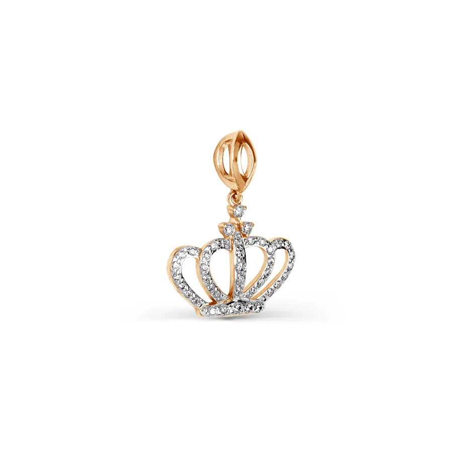 Pandantiv din aur roșu cu Cubic Zirconia Incolor