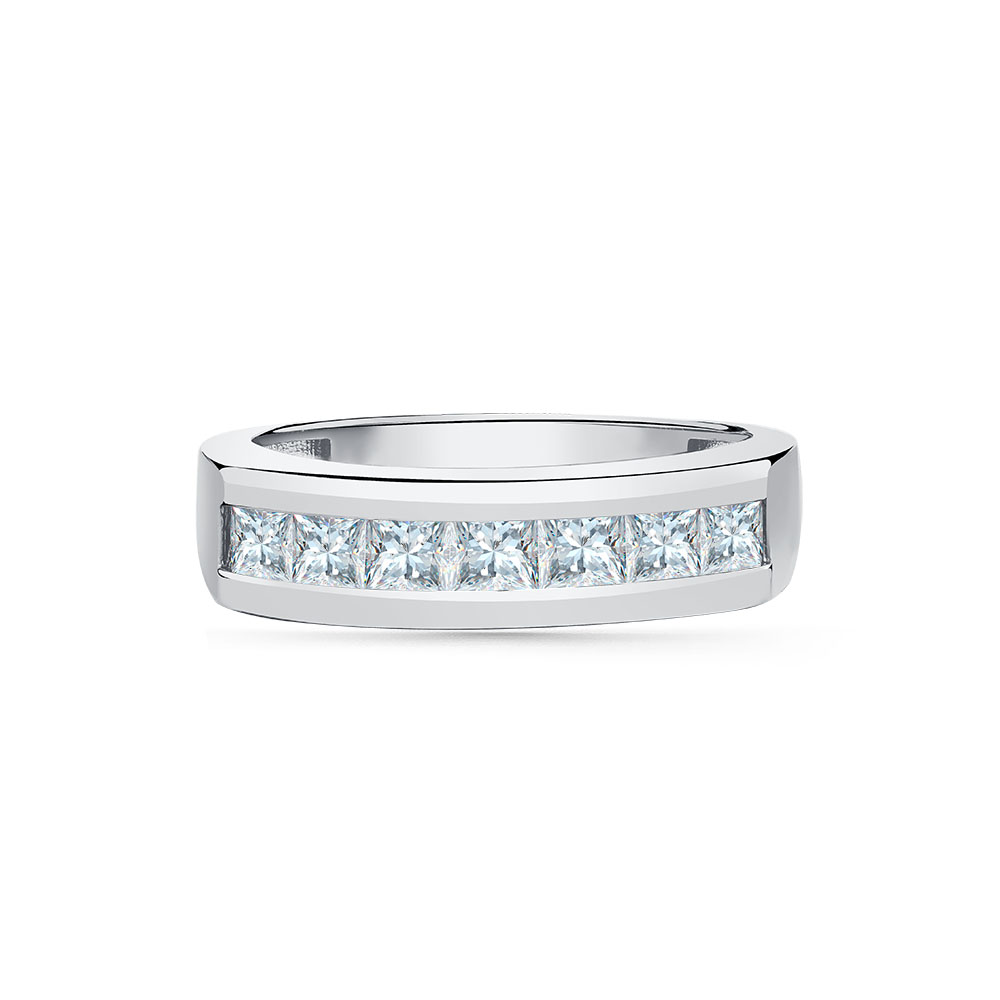 Inel din aur alb cu pietre Cubic Zirconia Incolor