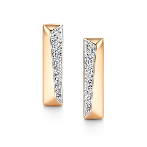 Cercei din aur roșu cu pietre Diamant