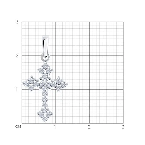 Cruce din argint cu Cubic Zirconia Incolor