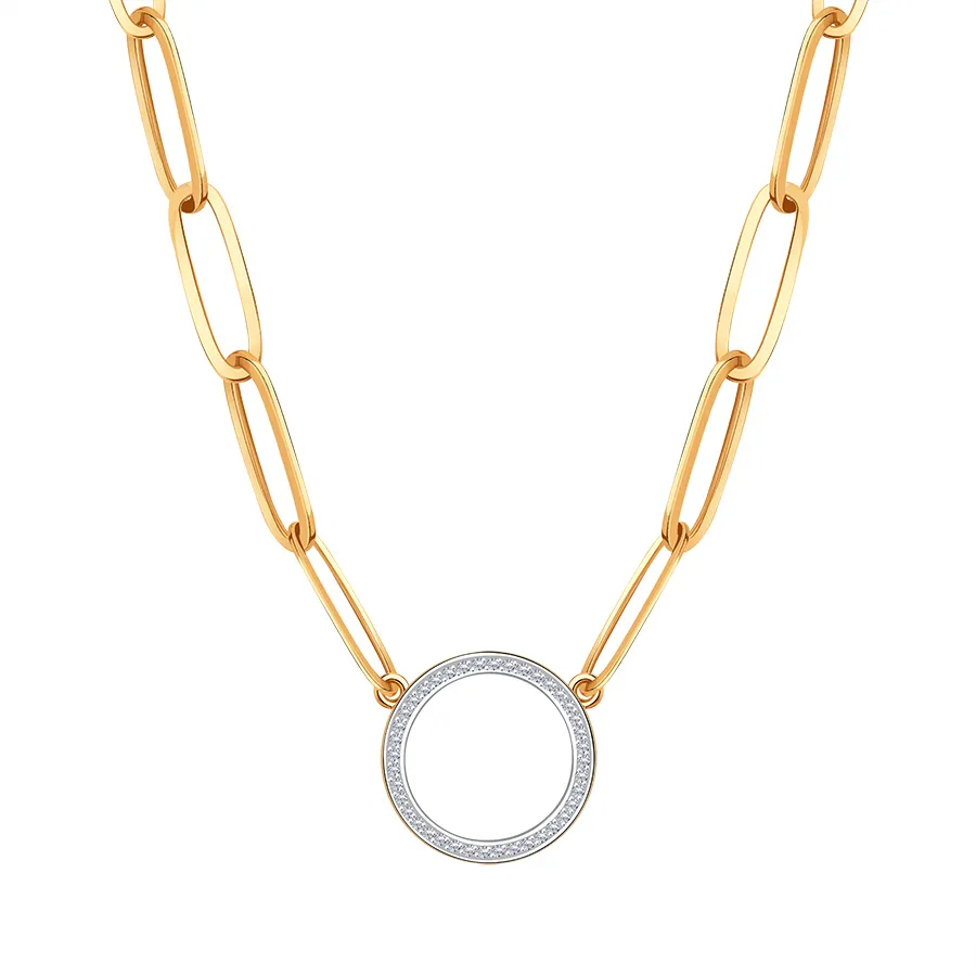 Colier din aur roșu cu Cubic Zirconia Incolor