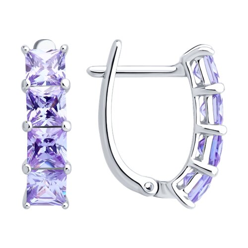 Cercei din argint  cu pietre Cubic Zirconia Liliachiu