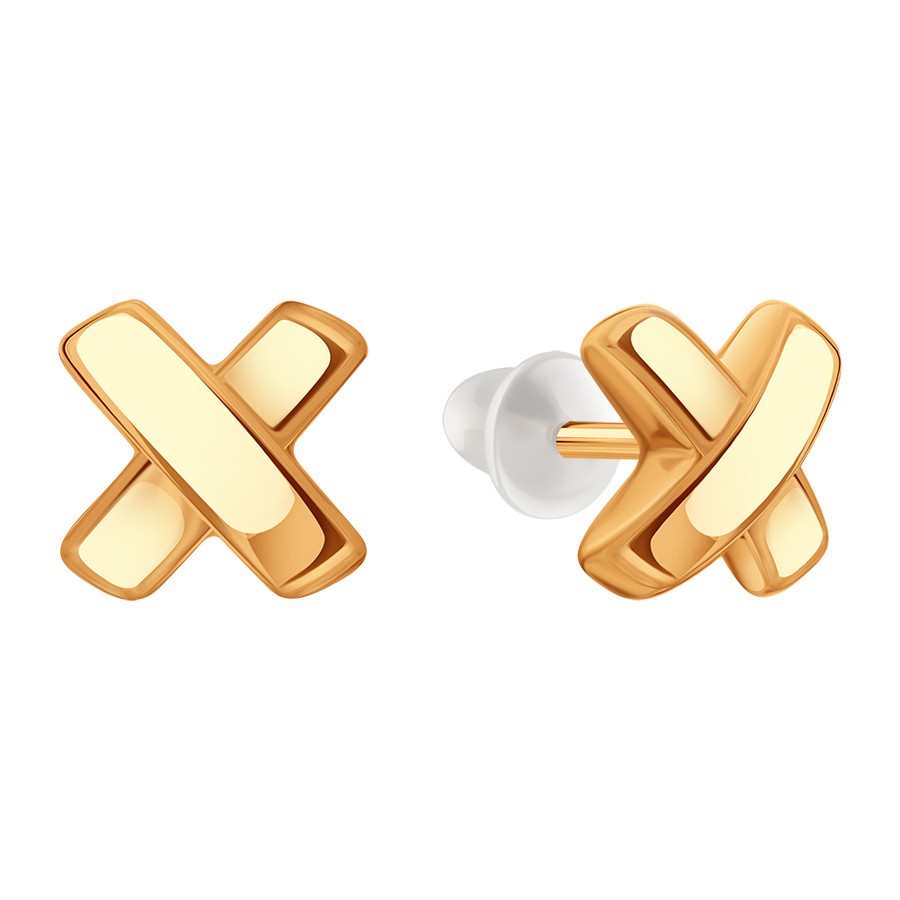 Cercei Pusete din aur roșu cu pietre Silicon