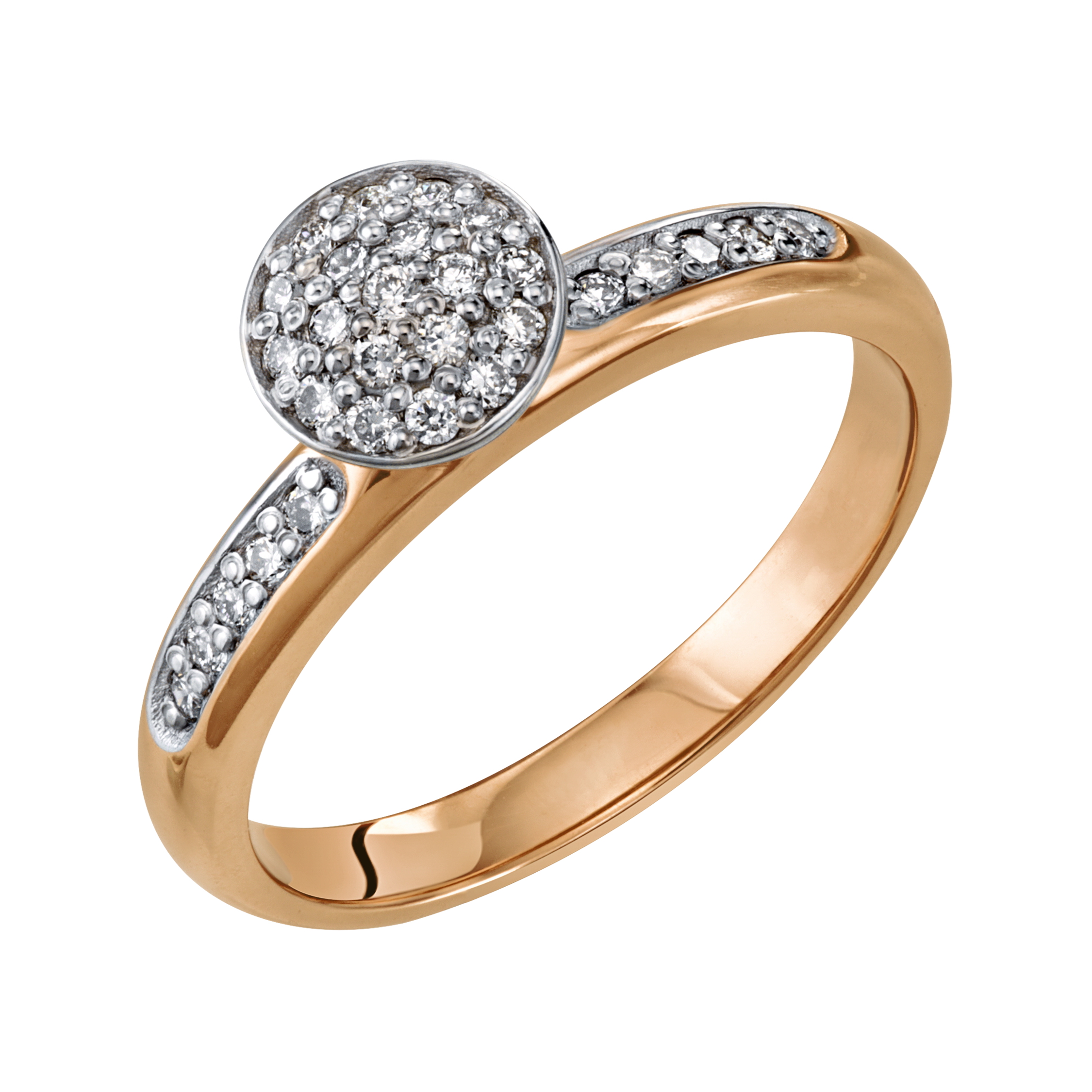 Inel din aur roșu cu pietre Diamant