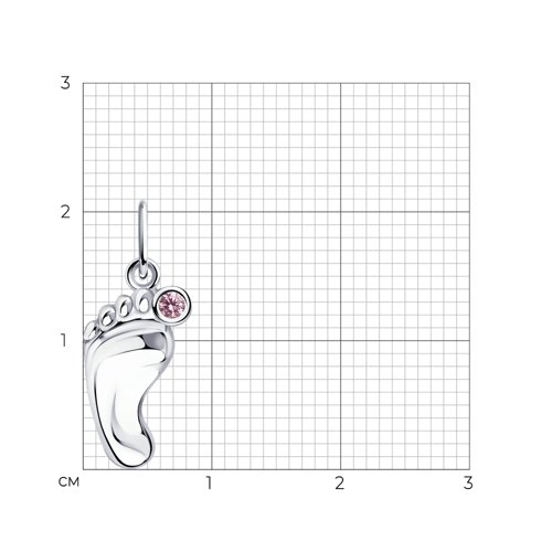 Pandantiv din argint  cu pietre Cubic Zirconia Roz