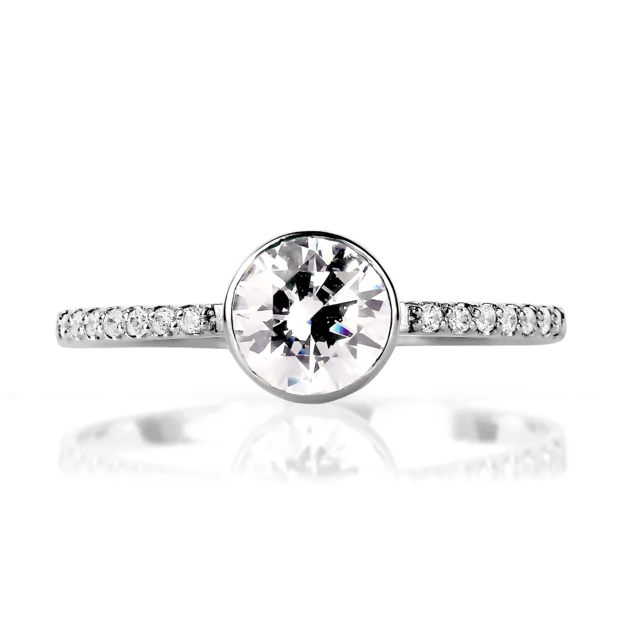 Inel din aur alb cu Swarovski