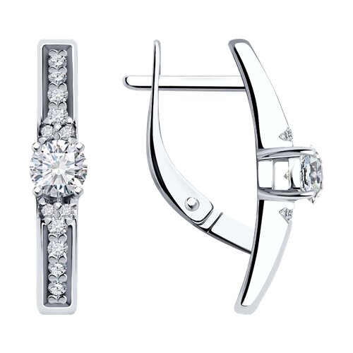 Cercei din argint  cu pietre Cubic Zirconia Incolor