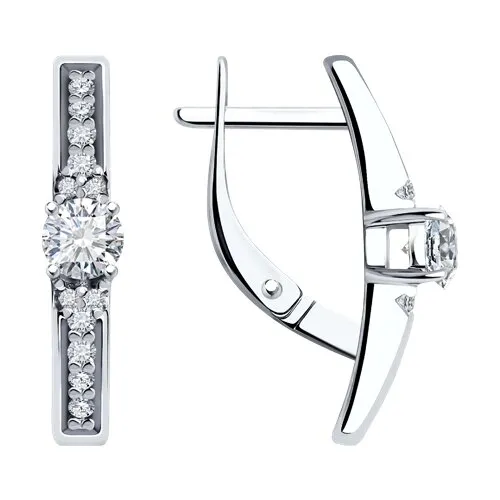 Cercei din argint cu Cubic Zirconia Incolor