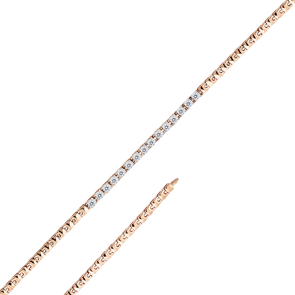 Brățară din aur roșu cu pietre Diamant