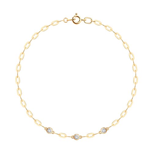 Brățară din aur roșu cu Cubic Zirconia Incolor