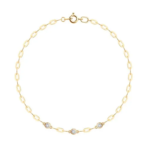Brățară din aur roșu cu Cubic Zirconia Incolor