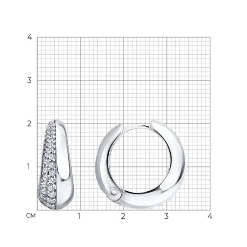 Cercei Creole din argint cu Cubic Zirconia Incolor