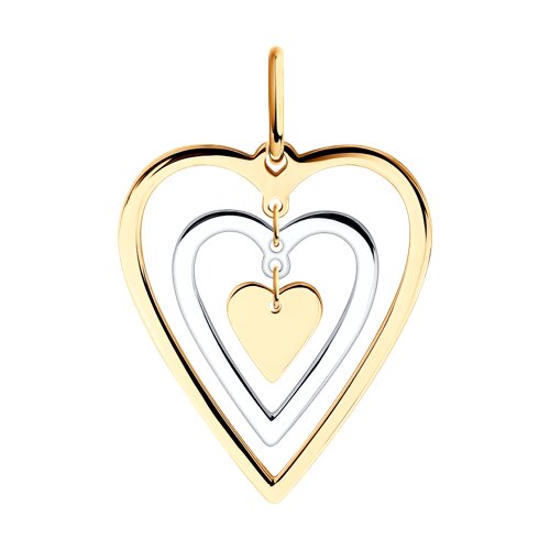 Подвеска из белого и красного золота без камней