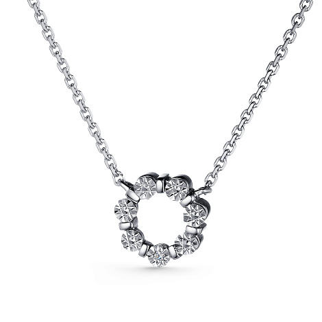 Колье из серебра с камнями Бриллиант