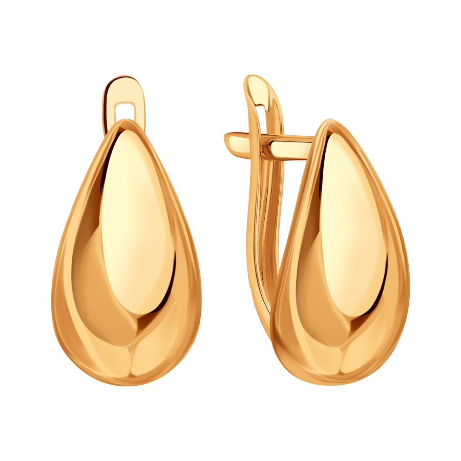 Серьги из красного золота без камней