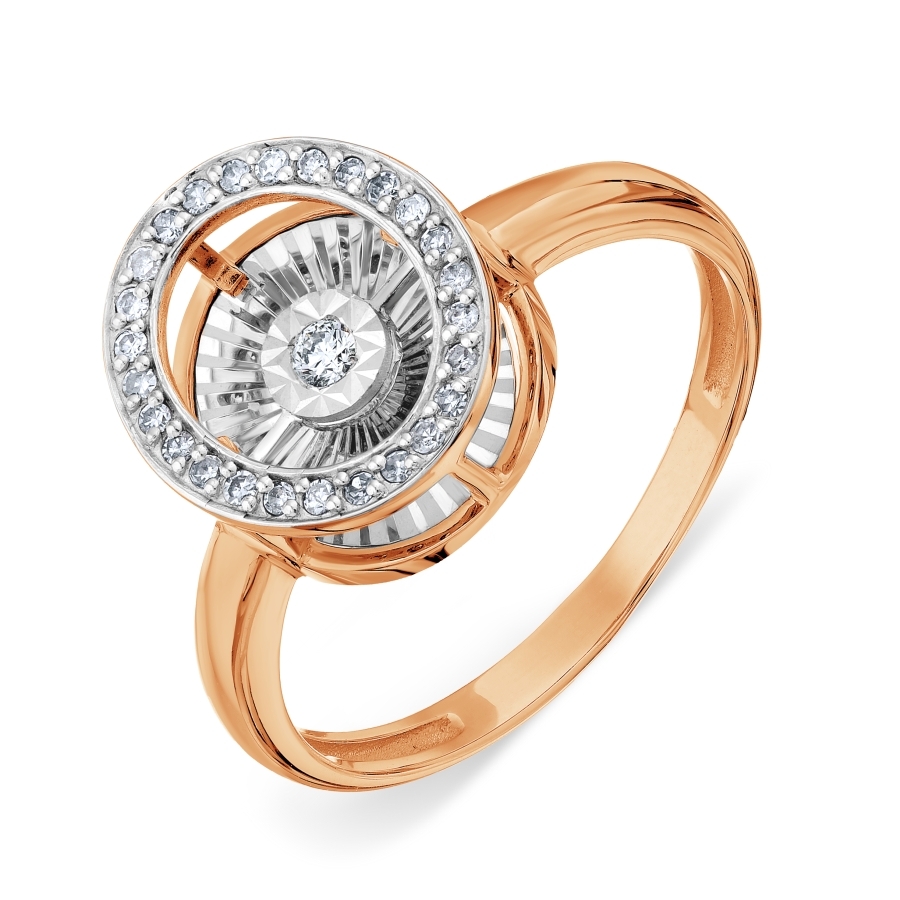 Inel din aur roșu cu pietre Diamant