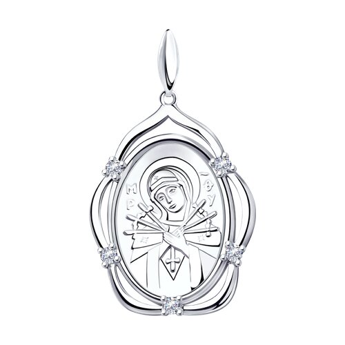 Iconiță din argint  cu pietre Cubic Zirconia Incolor