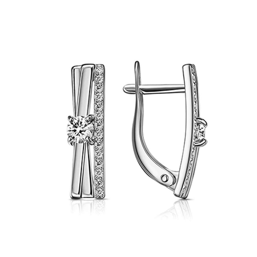 Cercei din argint  cu pietre Cubic Zirconia Incolor