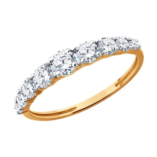 Inel din aur roșu cu Cubic Zirconia Incolor