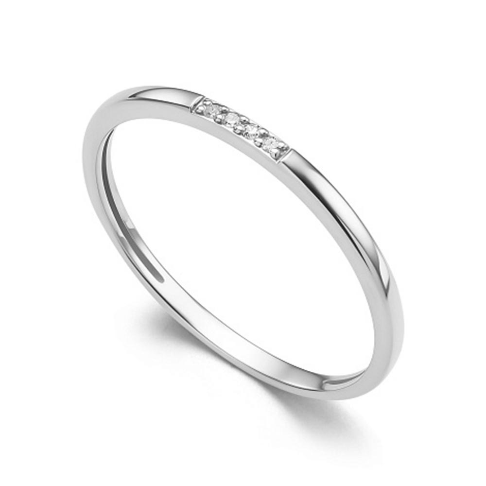 Verighetă din aur alb cu pietre Diamant