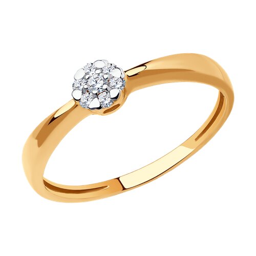 Inel din aur roșu cu pietre Cubic Zirconia Incolor
