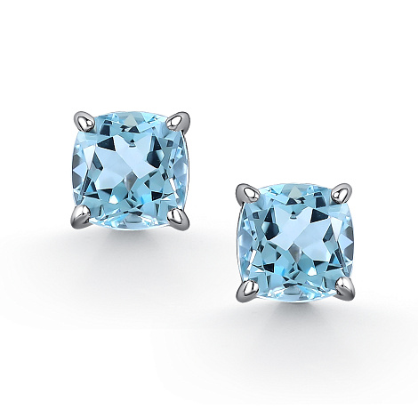 Cercei Pusete din argint  cu pietre Topaz albastru