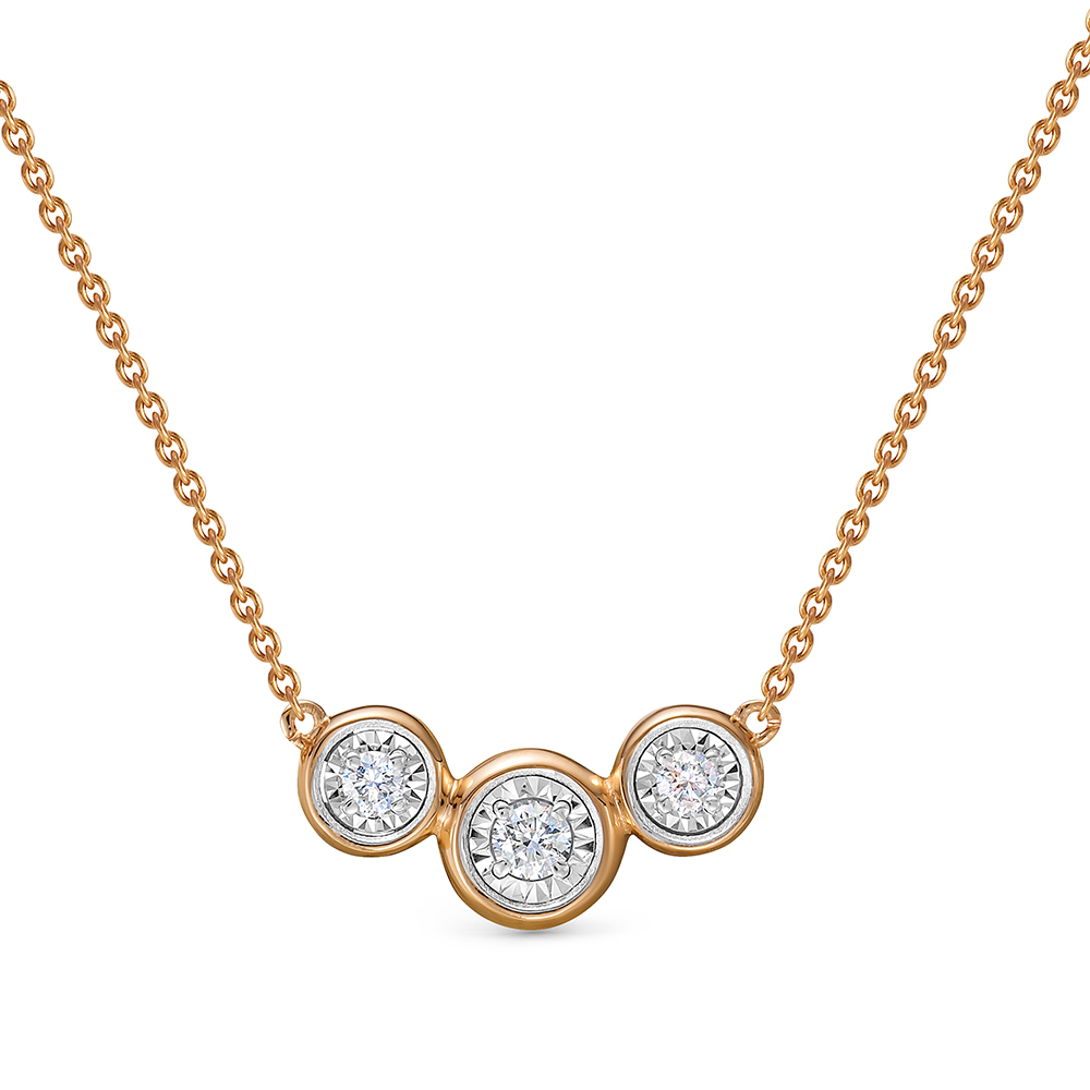 Колье из красного золота с камнями Бриллиант