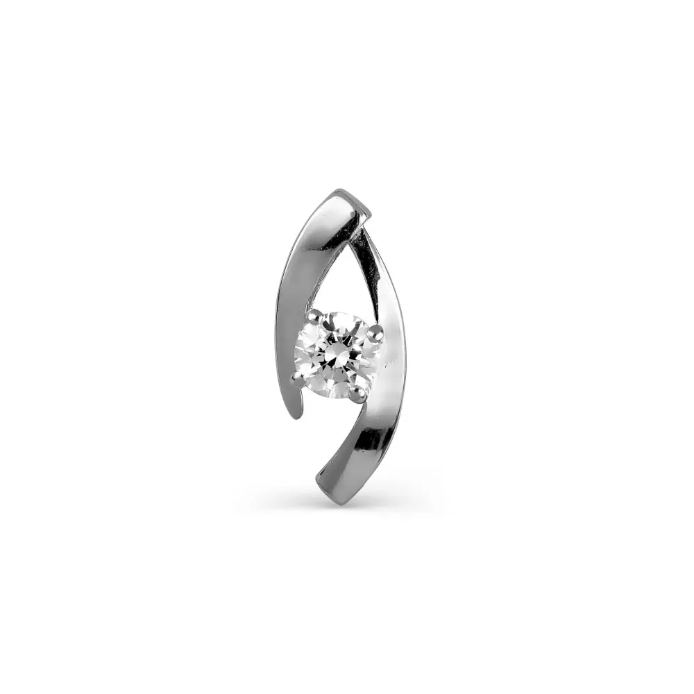 Pandantiv din aur alb cu Cubic Zirconia Incolor