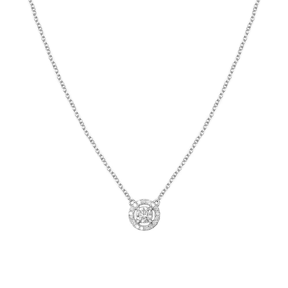 Colier din aur alb cu pietre Diamant