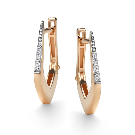 Серьги из белого золота с камнями Бриллиант