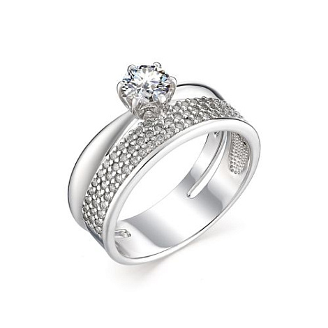 Кольцо из серебра с камнями Фианит