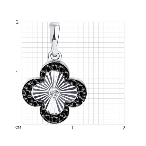 Pandantiv din aur alb cu pietre Diamant, Diamant negru