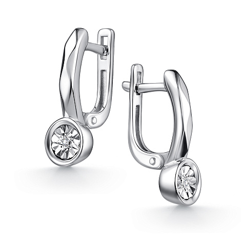 Cercei din argint  cu pietre Diamant