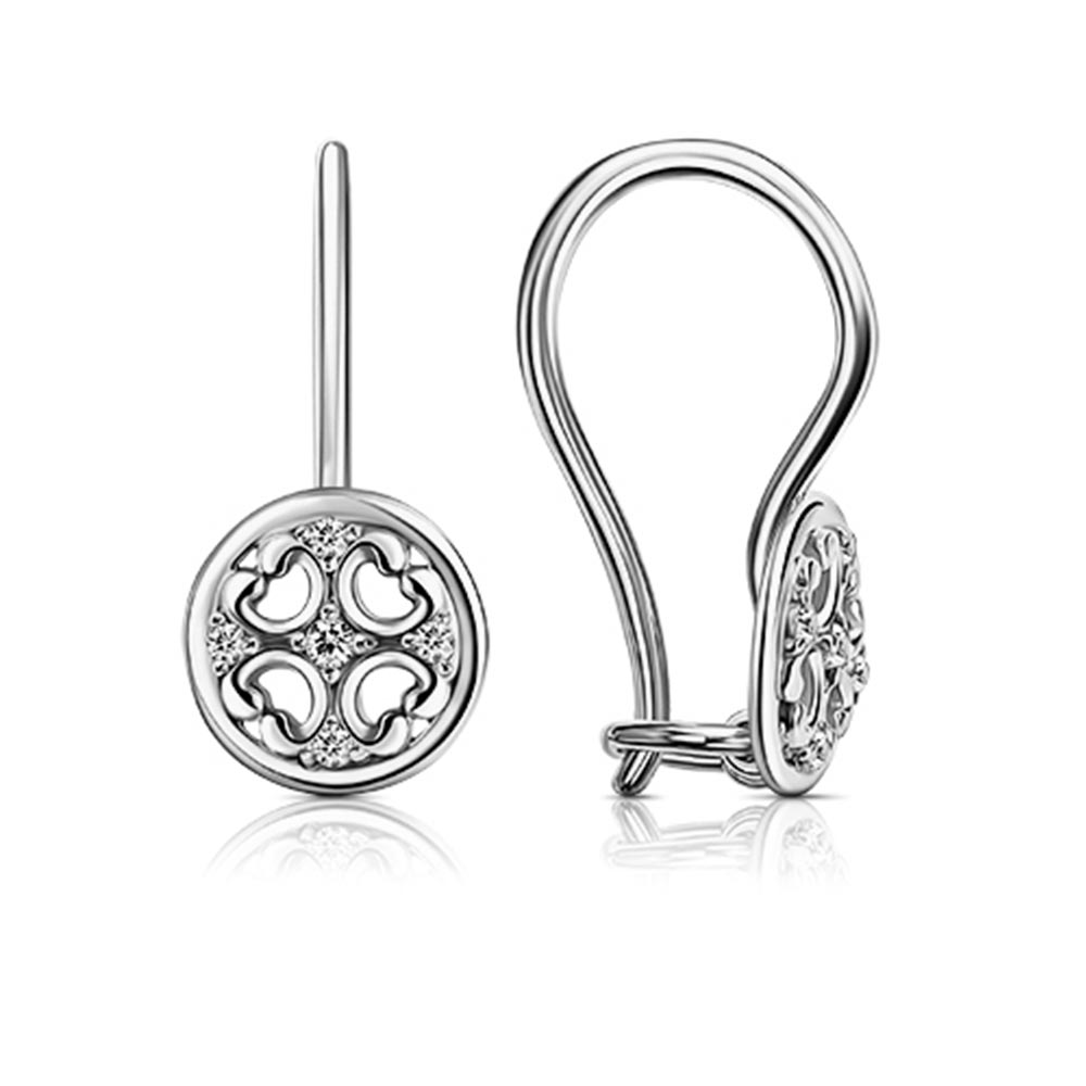 Cercei p-u copii din argint  cu pietre Cubic Zirconia Incolor